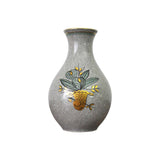 Craquele glaze porcelain Vase, gold and green on grey, Lyngby Porcelain, 1930s