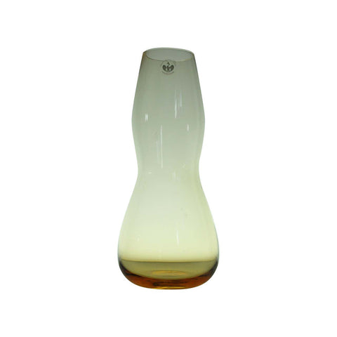 Mouth Blown Holmegaard Glass Vase in a Light Amber Color