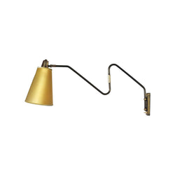 Danish Swing Arm Brass Wall Lamp, 1950s