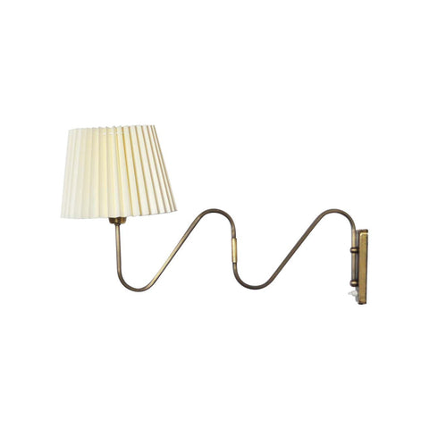 Danish Brass Swing Arm Wall Lamp, 1950s