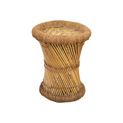 Bamboo and Rattan Stool or Side Table, 20th Century