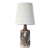 Unique Bodil Marie Nielsen Danish Modern Table Lamp with Leaves Print, 1960s