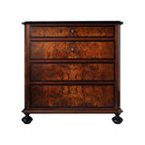 Antique Scandinavian Chest of Drawers in Walnut & Mahogany with Ebonized Details