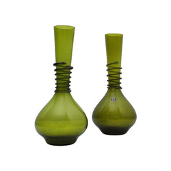 Antique Green Decanter or Vase with Attached Glass Wire, Holmegaard, Denmark