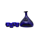 Cobalt Blue Viking Decanter and Cups, Ole Winther, Holmegaard Glasværk, 1962