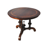 Victorian Burr Walnut, Mahogany and Ebony Circular Centre Table