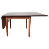 Hans J. Wegner Drop Leaf Side Table in Solid Teak and Oak for GETAMA