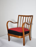 Danish Midcentury Cabinetmaker Armchair Attributed to Fritz Hansen, 1940s