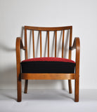 Danish Midcentury Cabinetmaker Armchair Attributed to Fritz Hansen, 1940s