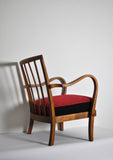 Danish Midcentury Cabinetmaker Armchair Attributed to Fritz Hansen, 1940s