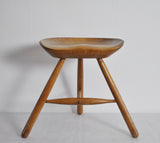 Arne Hovmand Olsen Solid Beech Stool, Denmark, 1950s
