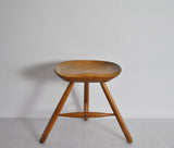 Arne Hovmand-Olsen Solid Beech Stool, Denmark, 1950s