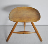 Arne Hovmand-Olsen Solid Beech Stool, Denmark, 1950s
