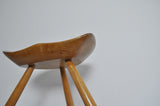 Arne Hovmand-Olsen Solid Beech Stool, Denmark, 1950s