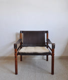 Arne Norell rosewood and leather lounge chairs model Sirocco