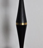 Art Deco Brass and Black Painted Wood Table Lamp, 1930s