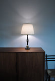 Art Deco Brass and Black Painted Wood Table Lamp, 1930s