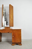 Danish Art Deco Vanity Desk with Tri-Folding Mirrors, 1930s