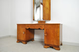 Danish Art Deco Vanity Desk with Tri-Folding Mirrors, 1930s