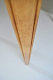 Danish round golden elm, walnut burl and birch end or side table. 