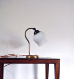 Brass and opaline glass Art Deco table lamp, Scandinavia 1930s