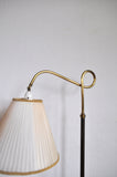 Art deco floor lamp in brass and browned brass with original shade