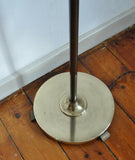 Art deco floor lamp in brass and browned brass with original shade