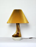 Organic shaped table lamp by Axella Stentøj in warm brown colors, Denmark 1970s