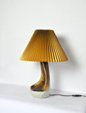 Organic shaped table lamp by Axella Stentøj in warm brown colors, Denmark 1970s