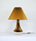 Organic shaped table lamp by Axella Stentøj in warm brown colors, Denmark 1970s