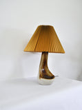 Organic shaped table lamp by Axella Stentøj in warm brown colors, Denmark 1970s