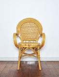 20th Century Rattan and Bamboo Armchair