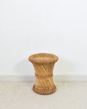 Bamboo and Rattan Stool or Side Table, 20th Century