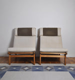 Pair of Danish Lounge Chairs in Pitch Pine by Bernt Petersen