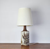 Unique Bodil Marie Nielsen Danish Modern Table Lamp with Leaves Print, 1960s