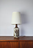 Unique Bodil Marie Nielsen Danish Modern Table Lamp with Leaves Print, 1960s