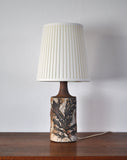 Unique Bodil Marie Nielsen Danish Modern Table Lamp with Leaves Print, 1960s