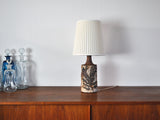 Unique Bodil Marie Nielsen Danish Modern Table Lamp with Leaves Print, 1960s