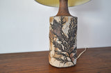 Unique Bodil Marie Nielsen Danish Modern Table Lamp with Leaves Print, 1960s