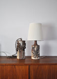 Unique Bodil Marie Nielsen Danish Modern Table Lamp with Leaves Print, 1960s