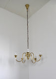 Five-Arm Solid Brass Chandelier by Fog & Mørup, 1950s