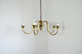 Five-Arm Solid Brass Chandelier by Fog & Mørup, 1950s