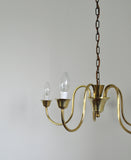 Five-Arm Solid Brass Chandelier by Fog & Mørup, 1950s