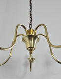 Five-Arm Solid Brass Chandelier by Fog & Mørup, 1950s