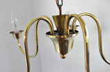 Five-Arm Solid Brass Chandelier by Fog & Mørup, 1950s