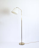Scandinavian Brass Floor Lamp with a Pleated Shade