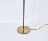 Scandinavian Brass Floor Lamp with a Pleated Shade