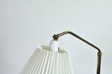 Scandinavian Brass Floor Lamp with a Pleated Shade