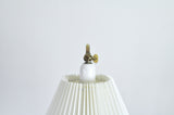 Scandinavian Brass Floor Lamp with a Pleated Shade