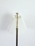 Scandinavian Brass Floor Lamp with a Pleated Shade